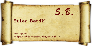 Stier Bató névjegykártya